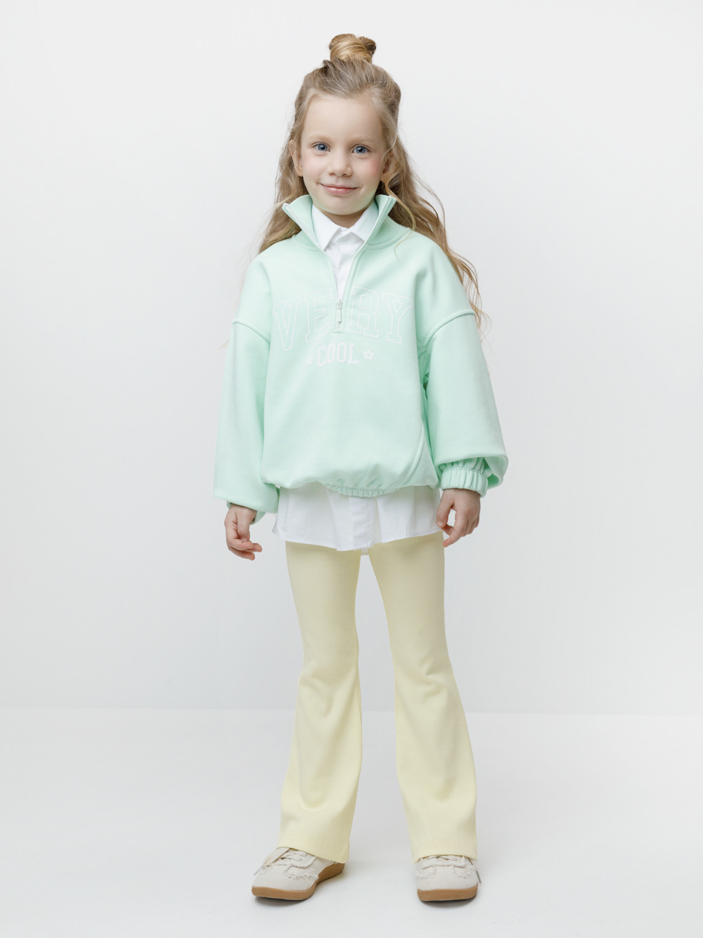 Брюки для девочки, артикул: МП 400968, цвет: желтый