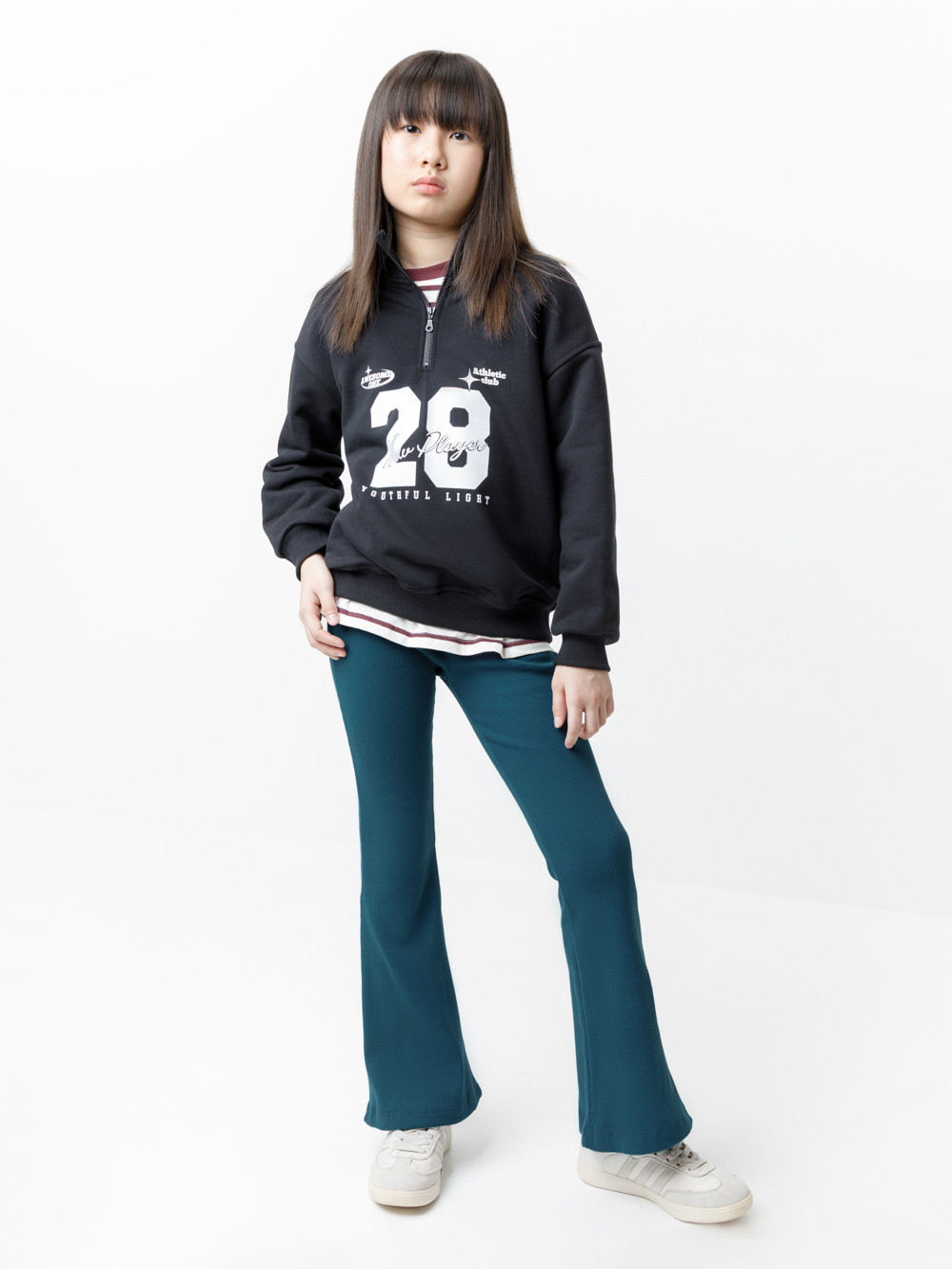 Брюки для девочки, артикул: МП 400968, цвет: зеленый, фото 3