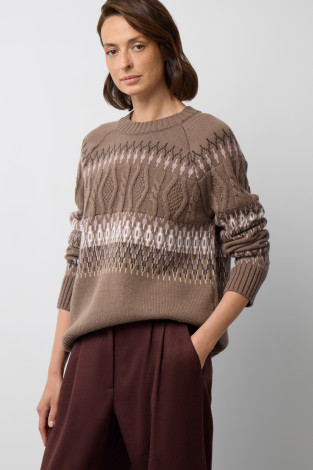 Джемперы женские для мам, артикул: ЕВ 30278/ш, цвет: кофейный