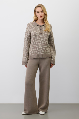 Брюки женские для мам, артикул: ЕВ 452/ш, цвет: коричневый