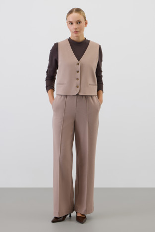 Брюки женские для мам, артикул: ЕВТ 4164, цвет: бежевый