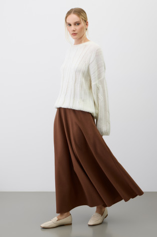 Юбки женские для мам, артикул: ЕТ 70005, цвет: коричневый - 2 фото